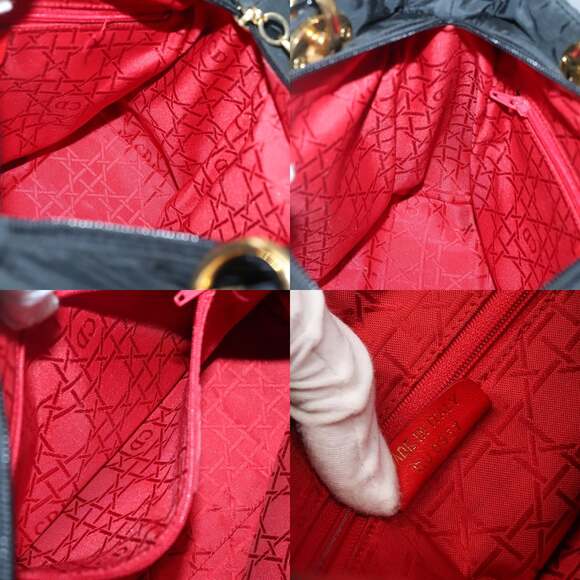DIOR Canage Hand Bag Nylon Black Gold - Picture 12 of 12